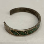 【曜日割引対象外】 【中古】マウントヒル Mt.hill チップインレイバングル ワイド キャリコレイクターコイズ メンズジュエリー・アクセサリー インディアンジュエリー バングル グリーン 201goods-672 VB