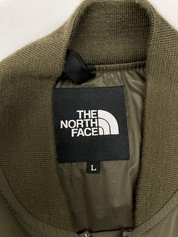ザノースフェイス THE NORTH FACE INSULATION BOMBER JACEKT インサレーション ボンバー ジャケット ジップアップ MA-1 アウトドア アウター 緑 NY82132 ジャケット ロゴ カーキ Lサイズ 104MT-1782