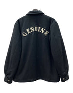 キャリー CALEE WOOL MELTON COACH JACKET ウール メルトン コーチ ジャケット ボタン 裏キルティング アウター 黒 ジャケット ロゴ ブラック XLサイズ 104MT-2146