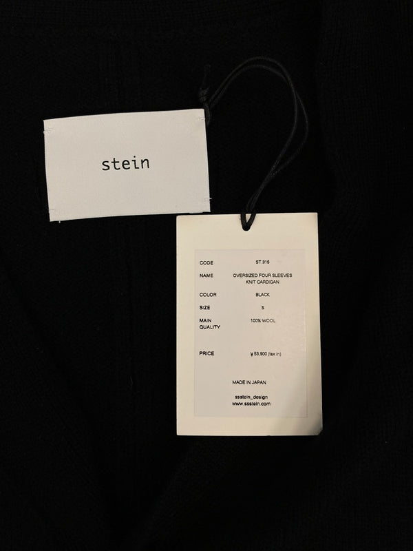 シュタイン stein オーバーサイズ フォースリーブ ニット カーディガン 黒 カーディガン ブラック Sサイズ 101MT-3769