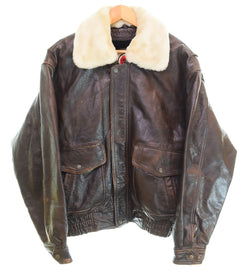 ラッキーストライク LUCKY STRIKE G-1 Flight Jacket SHEEP SKIN LEATHER JACKET フライト ジャケット レザー 襟 ボア ボアライナー 7571-5385 L ジャケット ブラウン 103MT-3182
