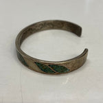 【曜日割引対象外】 【中古】マウントヒル Mt.hill チップインレイバングル ワイド キャリコレイクターコイズ メンズジュエリー・アクセサリー インディアンジュエリー バングル グリーン 201goods-672 VB