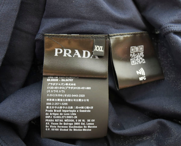 プラダ PRADA ナイロンポケット ロングスリーブ 長袖Tシャツ SJN262 ロンT ネイビー 3Lサイズ 103MT-1094