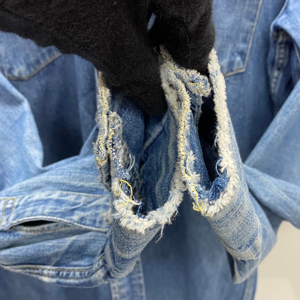 【曜日割引対象外】 リーバイス Levi's 90's 復刻 ショートホーン デニムウエスタンシャツ 長袖シャツ ブルー 201MT-4392 VB