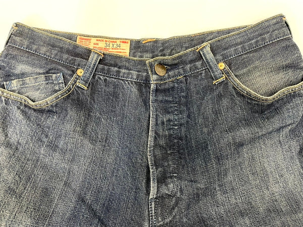 ヤマネ YAMANE カモメ＆ドクチん刺繍 デニム LOT5044 デニム ブルー 34×34 601MB-3