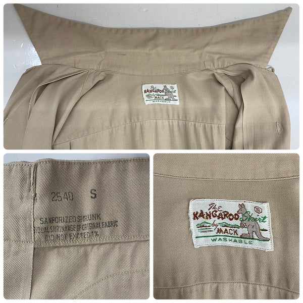 【曜日割引対象外】 ヴィンテージ vintage 40's The KANGAROO SHIRT by MACK カンガルーシャツ 長袖シャツ ベージュ Sサイズ 201MT-4577 VB