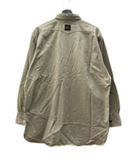 ダブルアールエル RRL 90s 三ツ星タグ プルオーバー ヘリンボーン HBT ミリタリー ワークシャツ マチ付き 長袖シャツ 無地 ベージュ Mサイズ 104MT-2061