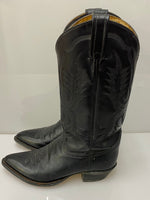 トニーラマ Tony Lama  Black Longhorn Western Boots USA製 2923 メンズ靴 ブーツ ウエスタン ブラック 8cm 201-shoes757