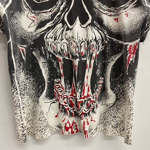 【曜日割引対象外】 ヴィンテージ vintage 90's skull tee タグ無し Tシャツ ホワイト 201MT-4685 VB