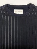 アワーレガシー OUR LEGACY STRIPE SWEATSHIRT ストライプ スウェットシャツ 切り替え トレーナー 長袖 紺 サイズ 46 スウェット ストライプ ネイビー 104MT-2211