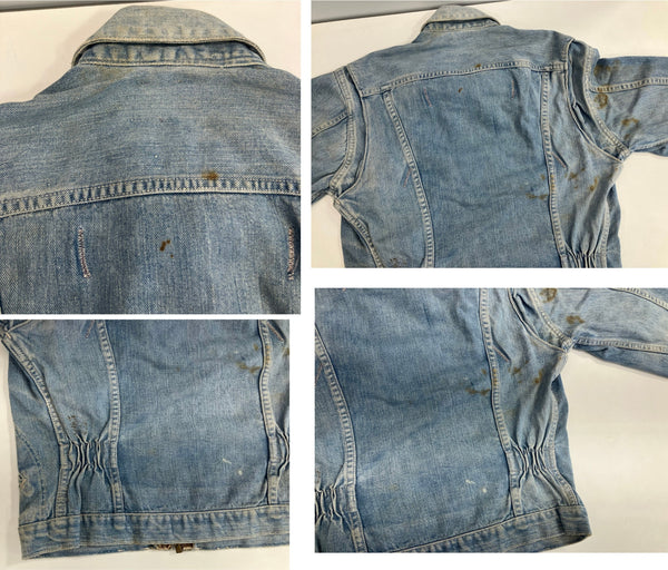 ラングラー Wrangler 50's 50年代 BLUE BELL ブルーベル 縦ベル 11MJZ GRIPPER ZIPPERGジャン デニムジャケット Vintage ヴィンテージ - ジャケット ブルー 101MT-4362