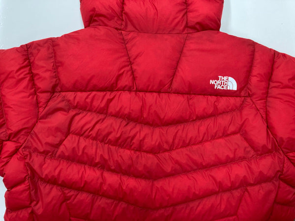 ザノースフェイス THE NORTH FACE サンダーフーディ Thunder Hoodie ダウン ライトダウン アウトドア PERTEX パーテックス 赤 NY81811 ジャケット ロゴ レッド Mサイズ 104MT-2095