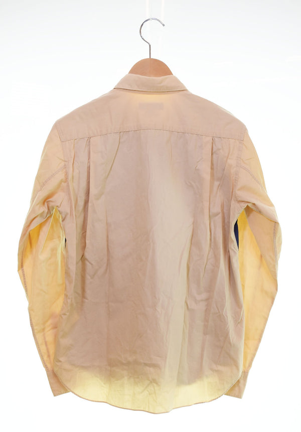 コムデギャルソンオムプリュス COMME des GARCONS HOMME PLUS AD2014 バイカラー切り替え PK-B059 長袖シャツ マルチカラー SSサイズ 103MT-2932