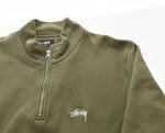 ステューシー STUSSY STOCK LOGO MOCK HALF ZIP ストック ロゴ モック ハーフジップ  スウェット グリーン LLサイズ 103MT-1990