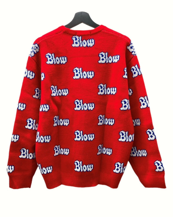 シュプリーム SUPREME 23AW Blow Sweater ブロー セーター ニット クルーネック 赤 セーター ロゴ レッド Mサイズ 104MT-606