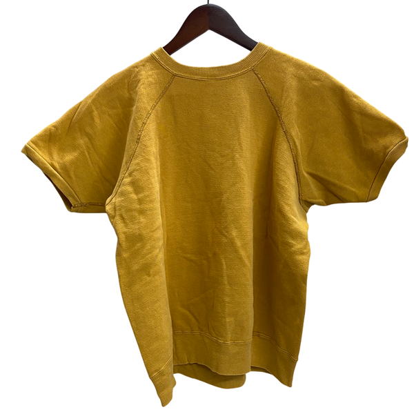 【曜日割引対象外】 ヴィンテージ vintage ARTEX 60's 70's フロッキープリント 半袖スウェット スウェット イエロー Lサイズ 201MT-4789 VB