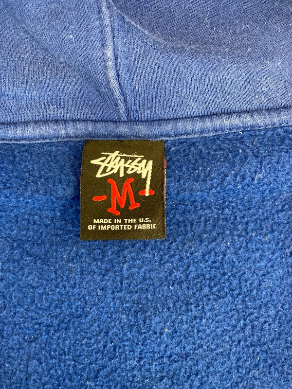 ステューシー STUSSY ロゴプリントパーカー フーディ 青  パーカ ブルー Mサイズ 101MT-3369