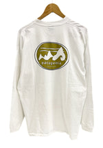 パタゴニア PATAGONIA 90s Vintage ヴィンテージ USA製 surfboards サーフボード ロゴプリント 長袖カットソー 白 XL ロンT ホワイト LLサイズ 101MT-4714