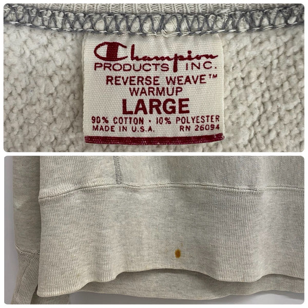 【曜日割引対象外】 チャンピオン Champion 70's 初期単色タグ USA製  リバースウィーブ 三段プリント スウェット グレー Lサイズ 201MT-4285 VB