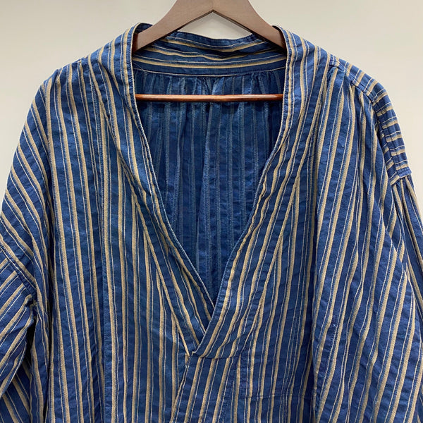 【曜日割引対象外】 キャピタル KAPITAL ストライプ プルオーバー 長袖カットソー ネイビー 2サイズ 201MT-3566 VB