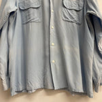 【曜日割引対象外】 ヴィンテージ vintage 50's~ DONEGAL レーヨン オープンカラー 長袖シャツ ブルー 201MT-4611 VB