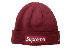 シュプリーム SUPREME BOX LOGO BEANIE ボックス ロゴ ビーニー New Era ニット帽 キャップ 帽子 バーガンディ 赤 帽子 メンズ帽子 ニット帽 ロゴ レッド 104H-64
