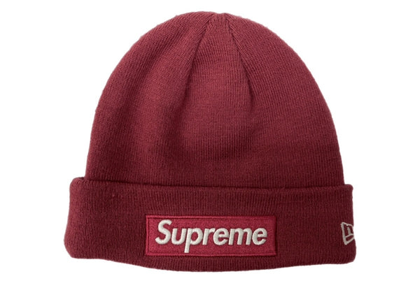 シュプリーム SUPREME BOX LOGO BEANIE ボックス ロゴ ビーニー New Era ニット帽 キャップ 帽子 バーガンディ 赤 帽子 メンズ帽子 ニット帽 ロゴ レッド 104H-64