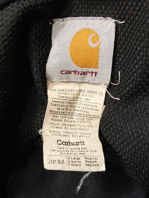 カーハート Carhartt DUCK ACTIVE JACKET THERMAL LINED BLACK ダックアクティブジャケット 黒 J131BLK XL ジャケット ロゴ ブラック LLサイズ 101MT-2302