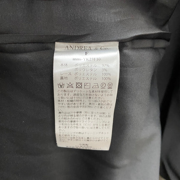 アンドレアアンドコー ANDREA&CO. 2RACES PEARL RIBBON DRESS yk23f10 ワンピース ブラック フリーサイズ 201LT-412