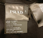 プラダ PRADA 半袖カットソー シンプル 黒 無地 ライン Tシャツ ロゴ ブラック Lサイズ 101MT-2379