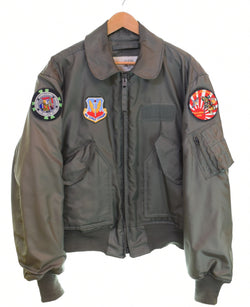 ヴィンテージ Vintage 80's ミリタリー Military US ARMY CWU-45/P 87年製造 ISRATEX INC Flight Jacket ワッペンカスタム LARGE (42-44) ジャケット カーキ 103MT-3444