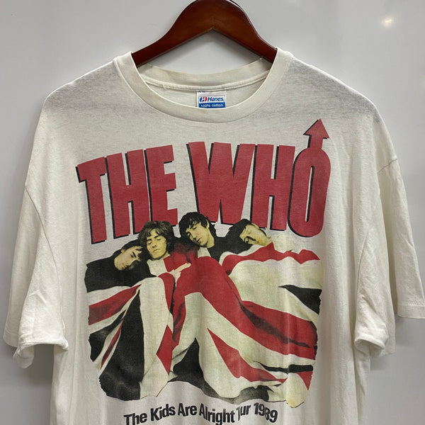【曜日割引対象外】 ヴィンテージ vintage 80's THE WHO The Kids Are Alright Tour 1989 Hanes USA製 Tシャツ ホワイト XLサイズ 201MT-4592 VB