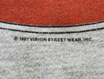 ヴィジョンストリートウェア VISION STREET WEAR 80s フロントロゴスウェット コピーライト1987年 80's 刺繍タグ スウェット グレー Lサイズ 103MT-3386