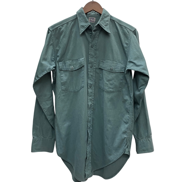 【曜日割引対象外】 ヴィンテージ vintage 40's MONTGOMERY WARD PIONEER DU-ALLS 長袖シャツ ブルー 15サイズ 201MT-4503 VB