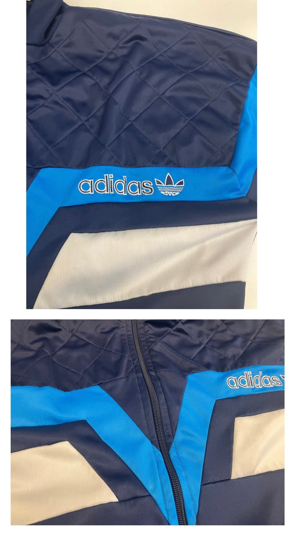 アディダス adidas 80s 80's トレフォイルロゴ トラックジャケット MADE IN ENGLAND 英国製 180 ジャージ ネイビー LLサイズ 101MT-3351