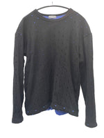 コムデギャルソン COMME des GARCONS HOMME 02AW ドットレイヤード スウェット ニット HG-T035 セーター ブラック 601MT-36