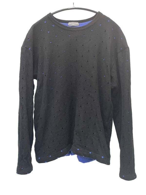 コムデギャルソン COMME des GARCONS HOMME 02AW ドットレイヤード スウェット ニット HG-T035 セーター ブラック 601MT-36