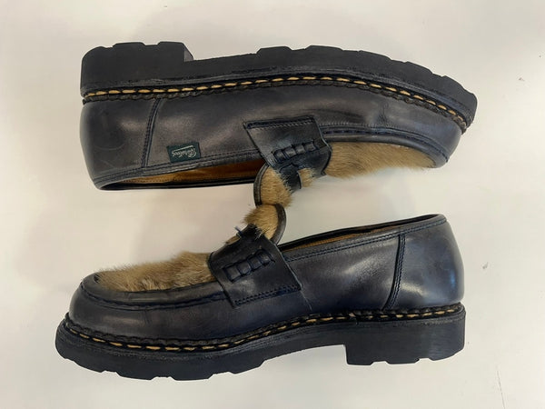 パラブーツ Paraboot International Gallery BEAMS インターナショナルギャラリービームス別注 レザーコインローファー ブラック系 メンズ靴 ローファー サイズ7 A 101sh-2095