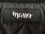 マシス MASSES 22AW MELTON ZIP JKT メルトン ジップアップ フロントジップ ハイネック WOOL ウール 毛 ワッペン 日本製 BLACK 黒 ジャケット ロゴ ブラック Mサイズ 104MT-1952