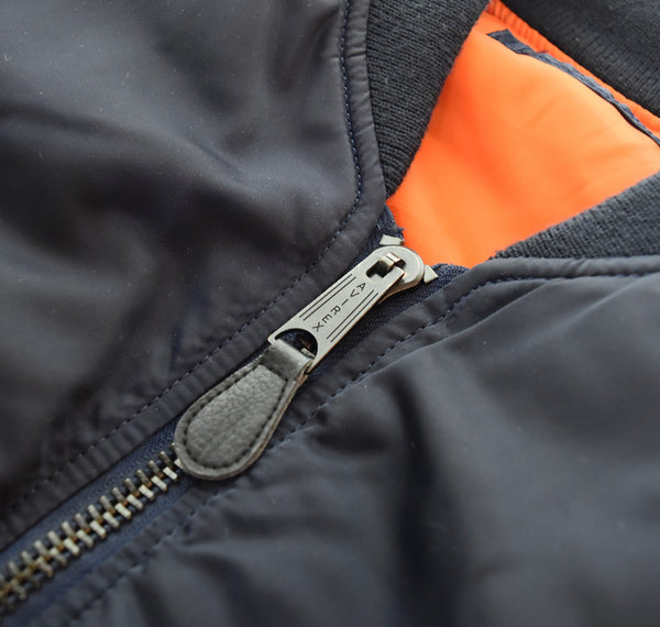 アビレックス AVIREX MA-1 MA1 Commercial Logo コマーシャル ロゴ アーチ ロゴ リバーシブル 中綿 ミリタリー フライト ジャケット アヴィレックス 6162164 M ジャケット ネイビー 103MT-3264