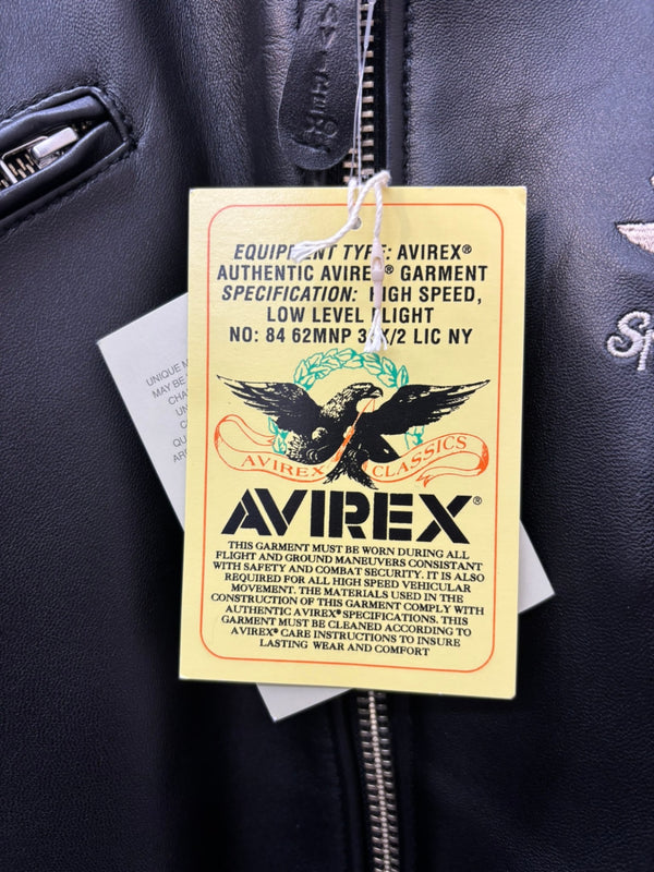 【曜日割引対象外】 アヴィレックス AVIREX シープスキン 革ジャン レザージャケット 6181032 ジャケット ブラック Mサイズ 201MT-2806 VB