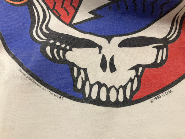 バンド band 90's 90年代 Hanes Grateful Dead × San Francisco GIANTS グレイトフル・デッド サンフランシスコジャイアンツ MADE IN USA アメリカ製 シングルステッチ Tシャツ ホワイト Lサイズ 101MT-4972