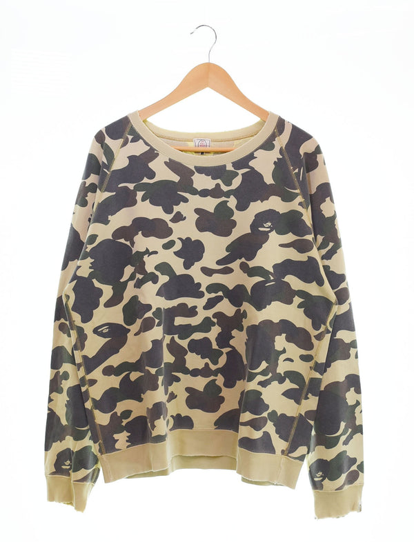 ア ベイシング エイプ A BATHING APE 90s 90's 初期タグ 1st CAMO スウェット ラグラン 猿迷彩 裏原 90年代 ヴィンテージ スウェット マルチカラー Mサイズ 103MT-2576