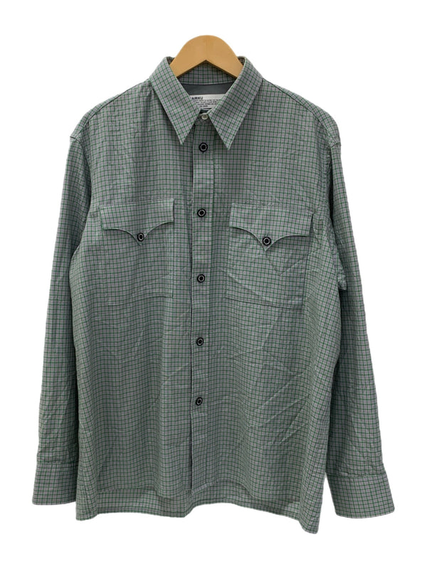 ダイリク DAIRIKU 22SS Boy meets Girl Check Shirt チェックシャツ 長袖シャツ グリーン 201MT-3790