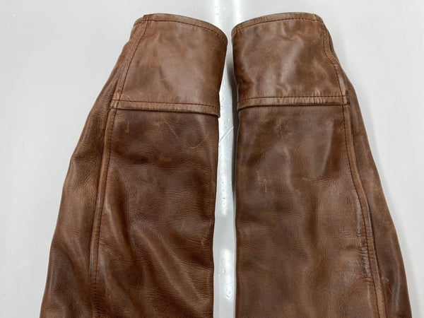 エアロレザー AERO LEATHER Steerhide Halfbelt ステアハイド シングル ライダース レザージャケット TALON 茶 　 ジャケット 無地 ブラウン Sサイズ 104MT-1850