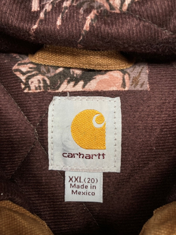 カーハート Carhartt ACTIVE JACKET アクティブ ジャケット 裏地キルティング ジップアップ アウター キャメル 茶 ジャケット ロゴ ブラウン 2XLサイズ 104MT-1729