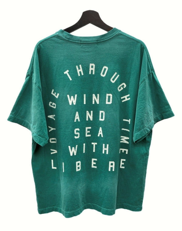 リベーレ LIBERE 24SS × WIND AND SEA ウィンダンシー Logo Tee ロゴ Tシャツ ヴィンテージ風 半袖 カットソー 緑 Tシャツ ロゴ グリーン Sサイズ 104MT-1134