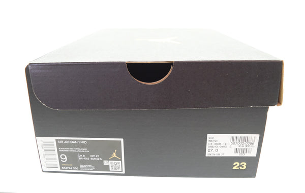 ナイキ NIKE AIR JORDAN 1 MIDエア ジョーダン 1 ミッド 554724-096  メンズ靴 スニーカー ブラック 27cm 103S-1235