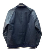 ステューシー STUSSY × fragment フラグメント Varsity jacket バーシティ ジャケット スタジャン 紺 ジャケット 無地 ネイビー Lサイズ 104MT-2063