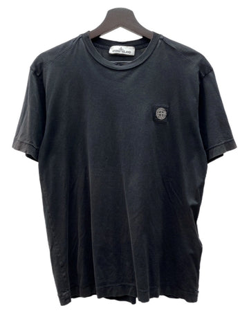 ストーンアイランド STONE ISLAND LOGO S/S T-Shirt ロゴ 半袖 Tシャツ クルーネック 刺繍パッチ 黒 741524113 Tシャツ ロゴ ブラック Sサイズ 104MT-2344